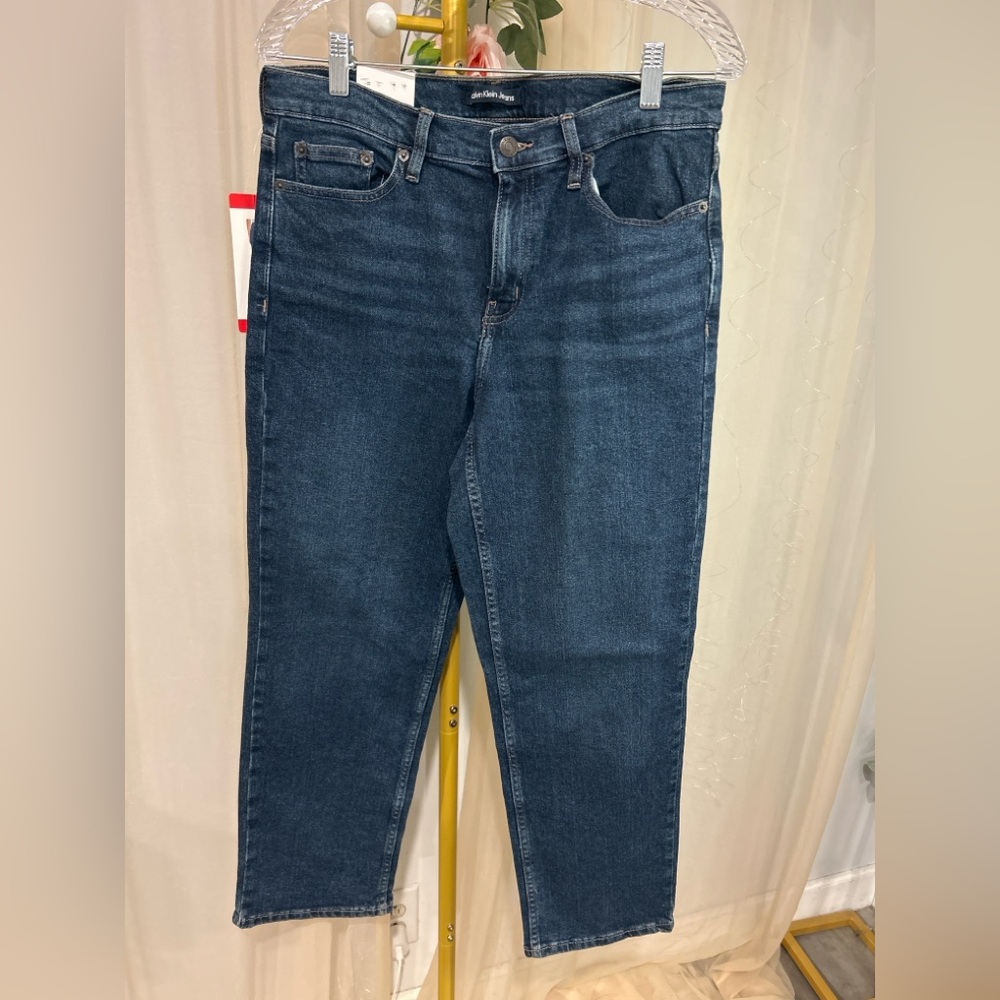 Calvin Klein Jeans Dark Wash Slim Straight Ankle Jeans Size 8 NWT
